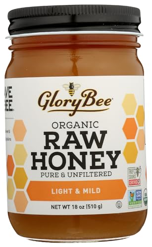 GloryBee Clover Blossom Raw Organic Honey, 18 oz