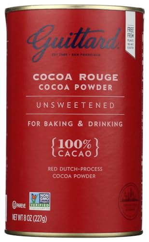 E. Guittard Unsweetened Rouge Red Dutch Process Cocoa Powder, 8 oz Cans (Pack of 2)