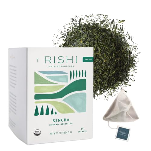 Rishi Tea Sencha Green Japanese Organic Tea Bags, 15 Count