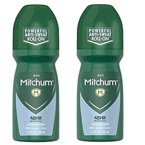 Mitchum Invisible Unscented Roll-On Antiperspirant Deodorant, 3.4 oz (Pack of 2)