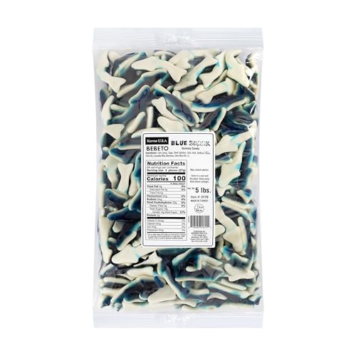 Kervan Blue Shark Gummy Candy, 5 lb Bulk Bag