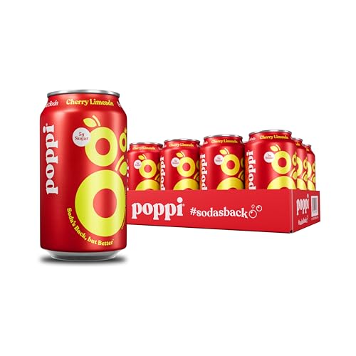 Poppi Prebiotic Soda, Cherry Limeade, 12 oz (Pack of 12)