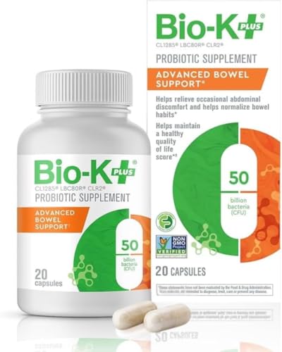 Bio-K+ Advanced Bowel Probiotic, 50B CFU, 20 Capsules