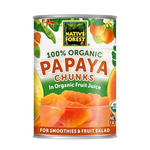 Native Forest Organic Papaya Chunks in Fruit Juice, 14 oz (Pack of 6)