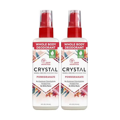 Crystal Mineral Deodorant Spray, Pomegranate, 4 oz (Pack of 2)