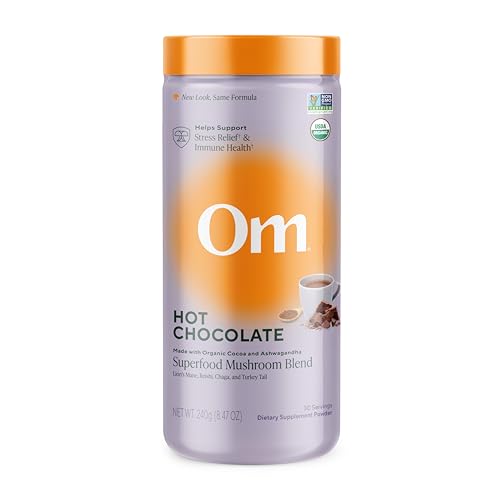 OM Mushroom Superfood Hot Chocolate Blend, Dutch Cocoa, 8.47 oz