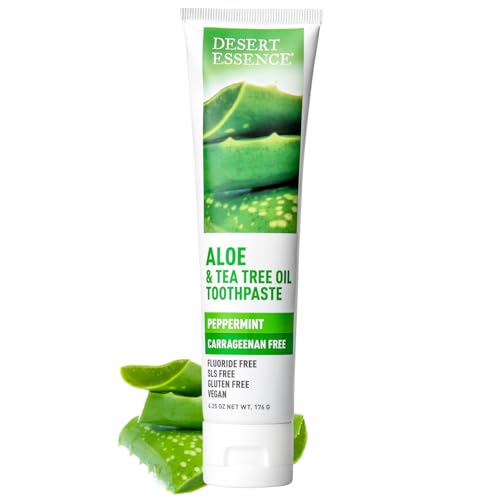 Desert Essence Aloe & Tea Tree Oil Toothpaste, Peppermint, 6.25 oz