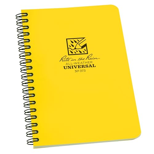 Rite in the Rain Weatherproof Side Spiral Notebook, Yellow, 4.625 x 7 in