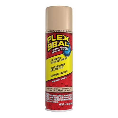 Flex Seal Spray Rubber Sealant Coating, Almond, 14 oz
