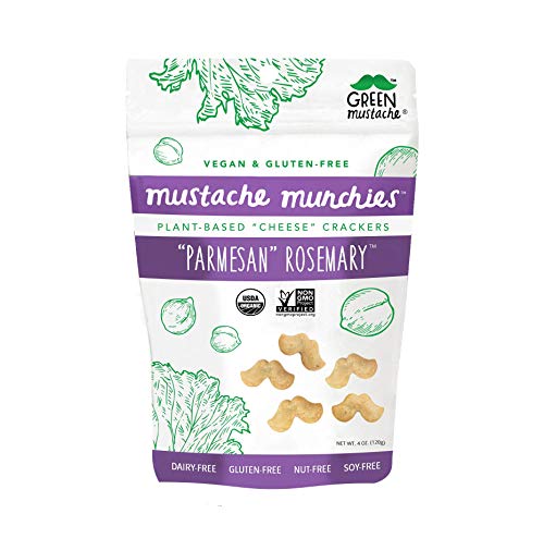 Mustache Munchies Organic Baked Parmesan Rosemary Crackers, 4 oz (3 Count)