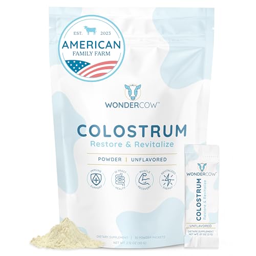 WONDERCOW Pure Whole Bovine Colostrum Powder, Unflavored, 30 Servings