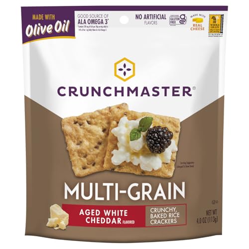 Crunchmaster Multi-Grain Aged White Cheddar Baked Rice Crackers, 4 oz