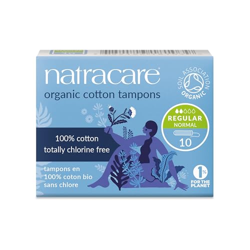 Natracare Non-Applicator Organic Cotton Tampons, Regular, 10 Count