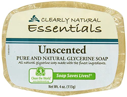 Clearly Natural Glycerin Bar Soap, Unscented, 4 oz (Pack of 6)