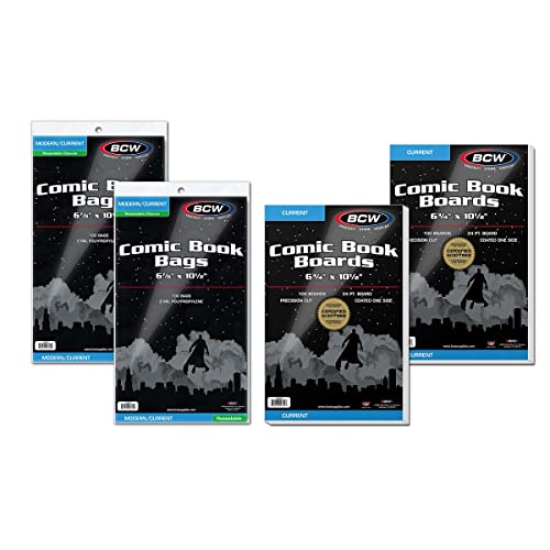 BCW Current Comic Book Bags and Backing Boards, 200 Count