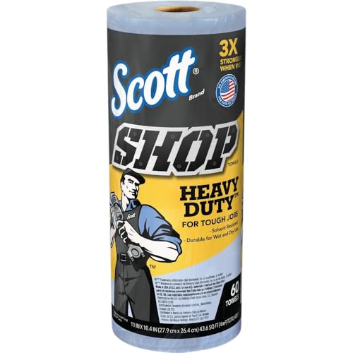 Scott Pro Shop Towels, 1-Ply, Blue, 10.4 x 11 in