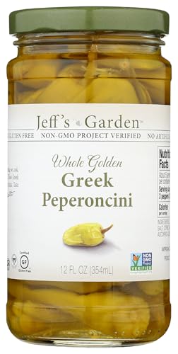 Jeff's Garden Golden Whole Greek Peperoncini, 12 oz