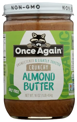 Once Again Organic Crunchy Almond Butter, Lightly Toasted, 16 oz