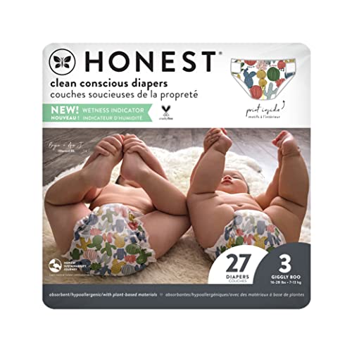 Honest Company Disposable Diapers, Pandas, Size 3, 27 Count