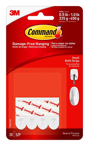 Command Small Refill Adhesive Strips, White (20 Count)