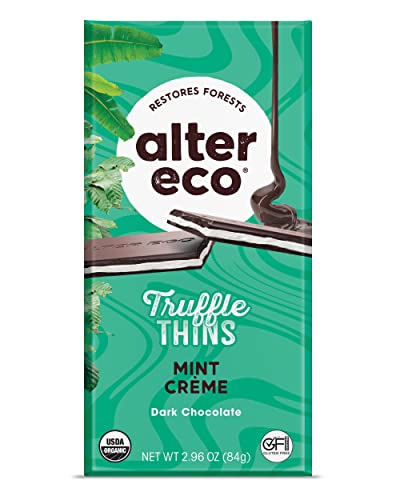 Alter Eco Mint Creme Truffle Thins Chocolate Bar
