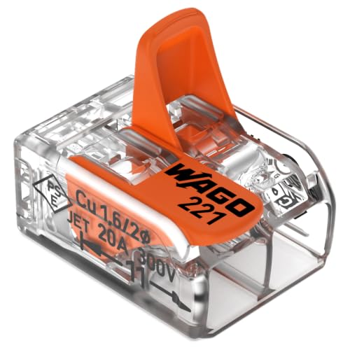 WAGO 221-412 Lever-Nuts Splicing Connector, 2-Conductor (Bag of 10)