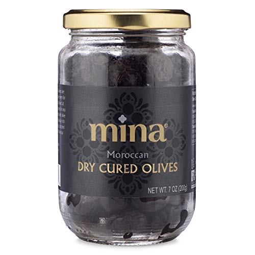 Mina Moroccan Dry Cured Black Olives, Olive Oil Cured, 7 oz