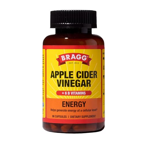 Bragg Energy Apple Cider Vinegar Capsules with B Vitamins, 90 Capsules