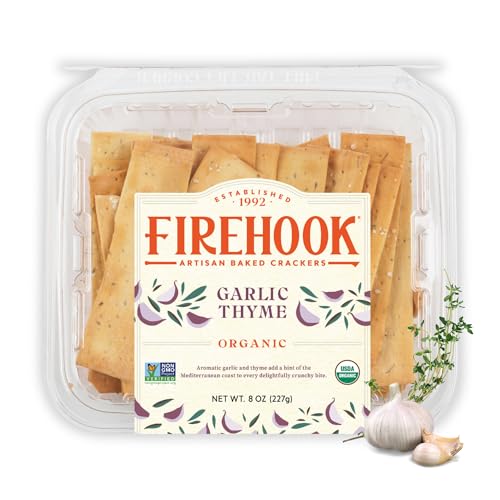 Firehook Garlic Thyme Mediterranean Crackers, 8 oz