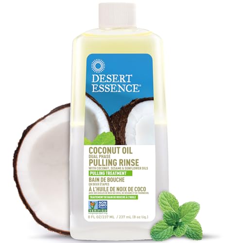 Desert Essence Coconut Oil Dual Phase Pulling Rinse, Mint, 8 fl oz