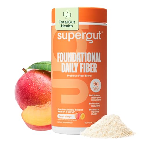 Supergut Foundational Daily Fiber Powder, Peach Mango, 18 Servings