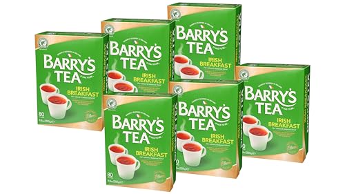 Barry's Tea Irish Breakfast Black Tea, 80 Count (Pack of 6)