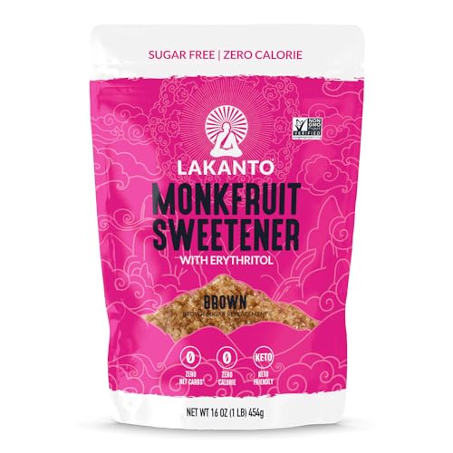Lakanto Brown Monk Fruit Sweetener with Erythritol, Brown Sugar, 1 lb