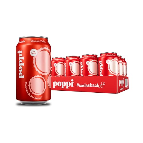 Poppi Prebiotic Soda, Classic Cola, 12 oz (Pack of 12)