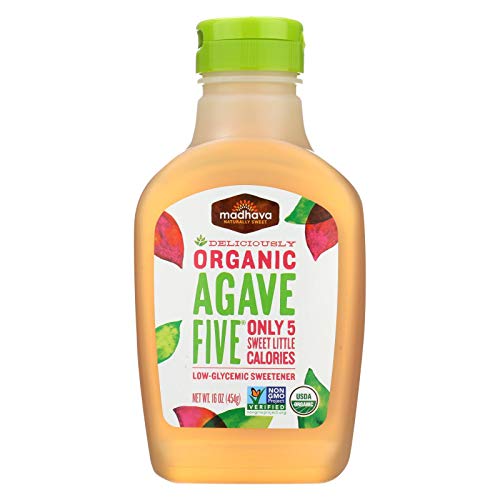 Madhava Organic Honey Agave Five, 16 oz (Pack of 6)