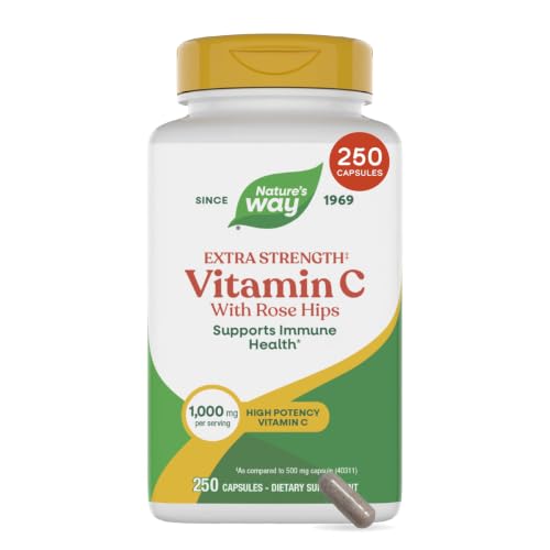 Nature's Way Vitamin C with Rose Hips Extra Strength, 1000 mg, 250 Count
