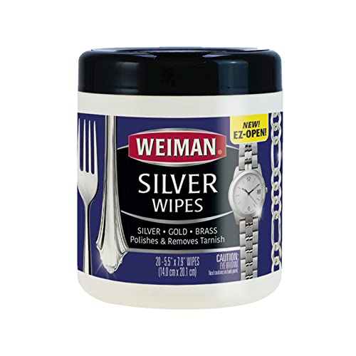 Weiman Jewelry Cleaner Silver Wipes, 20 Count