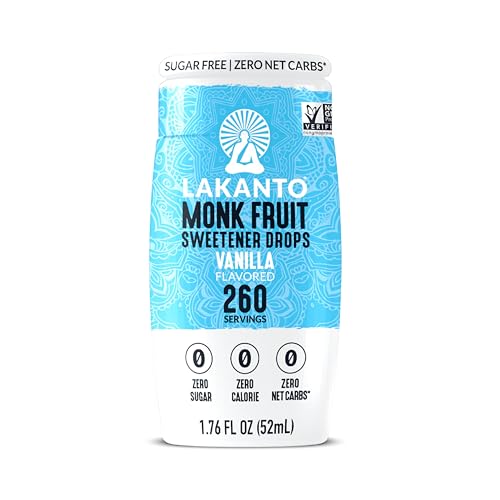 Lakanto Liquid Monk Fruit Extract Drops, Vanilla, 1.76 fl oz