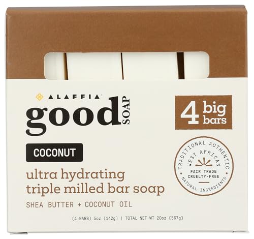 Alaffia Coconut Good Soap Value Pack, 4 Count, 20 oz