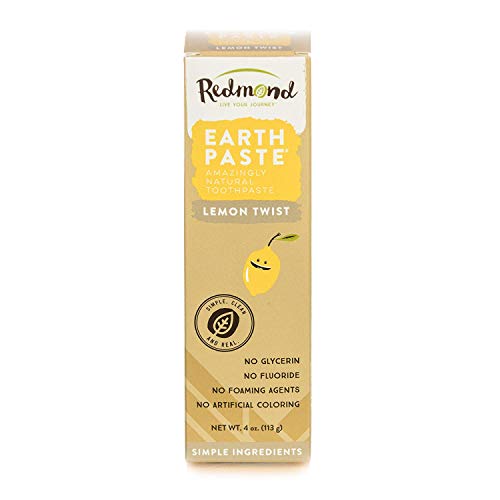 Redmond Earthpaste Natural Non-Fluoride Toothpaste, Lemon Twist, 4 oz (Pack of 6)