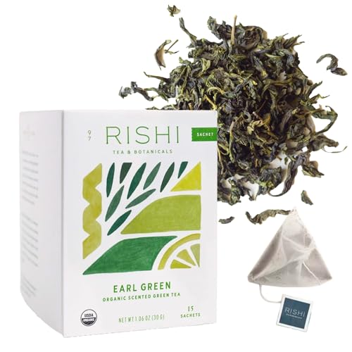 Rishi Tea Earl Green Japanese Organic Tea Bags, 15 Count