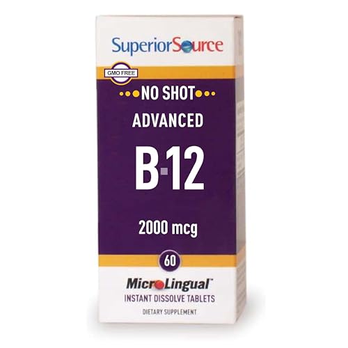 Superior Source No Shot Advanced Vitamin B-12 2,000 mcg, 60 Count
