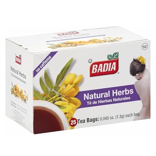 Badia Natural Herbs Tea, 25 Tea Bags (Pack of 2)