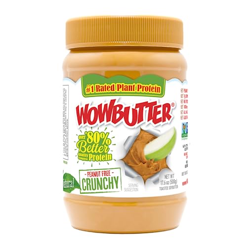 WOWBUTTER Natural Crunchy Peanut-Free Spread, 1.1 lb Jar