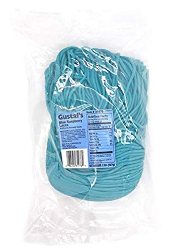 Gustaf's Blue Raspberry Licorice Laces, 2 lb Bag