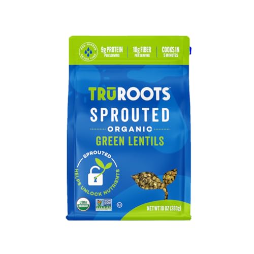 TruRoots Organic Sprouted Green Lentils, 10 oz