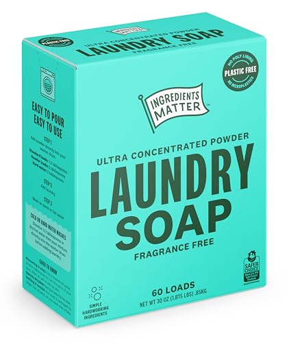 Ingredients Matter Powder Laundry Soap, Fragrance Free, 30 oz, 60 Loads