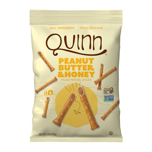 Quinn Peanut Butter & Honey Filled Pretzel Sticks, Gluten Free, 6 oz