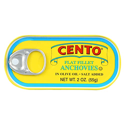 Cento Flat Fillets of Anchovies in Olive Oil, 2 oz Tins (Pack of 3)