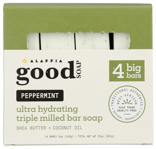 Alaffia Good Soap Peppermint Value Pack, 4 Count, 5 oz
